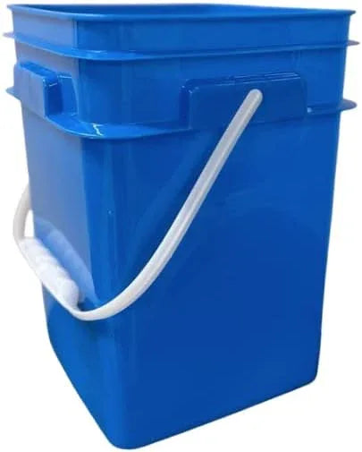 House Naturals 4 Gallon Square Food Grade Bucket Pail with Plastic Handles and Lid (Pack of 3) Made in USA containers (Blue) - NeatNest