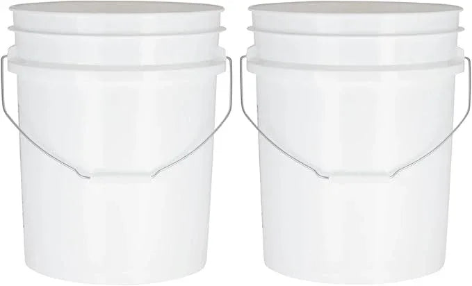 House Naturals 5 Gal Food Grade Plastic Large Bucket Pail with Lid - Pack of 2- Made in USA - NeatNest