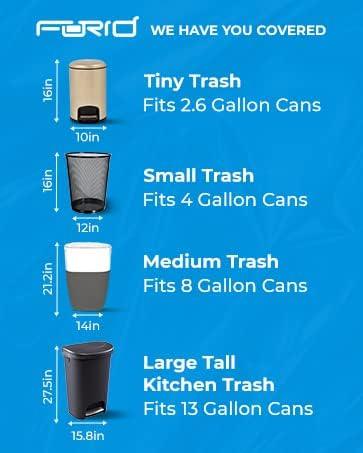 FORID Clear Small Trash Bags, 2.6 Gallon Garbage Bags, Wastebasket Bin Liners 220 Count Plastic Trash Bags for Bathroom Bedroom Office Garbage Can 10 Liters - Durable & Thick Trash Bag - NeatNest