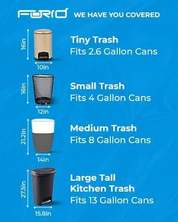 FORID Clear Small Trash Bags, 4 Gallon Garbage Bags, Wastebasket Bin Liners 220 Count Plastic Trash Bags for Bathroom Bedroom Office Garbage Can 15 Liters - Durable & Thick Trash Bag - NeatNest