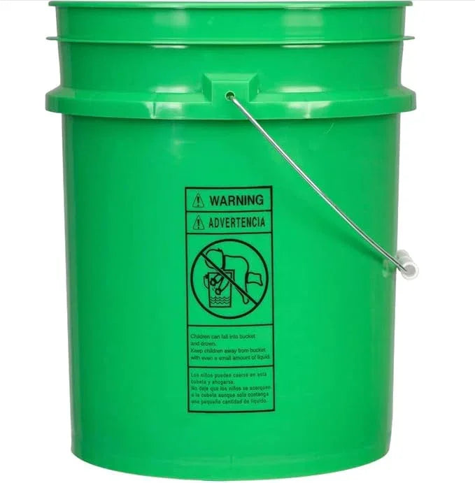 House Naturals 5 Gallon Food Grade Plastic Bucket with Air Tight Screw on Lid Made in USA Container (Green Bucket with Green Lid) - NeatNest