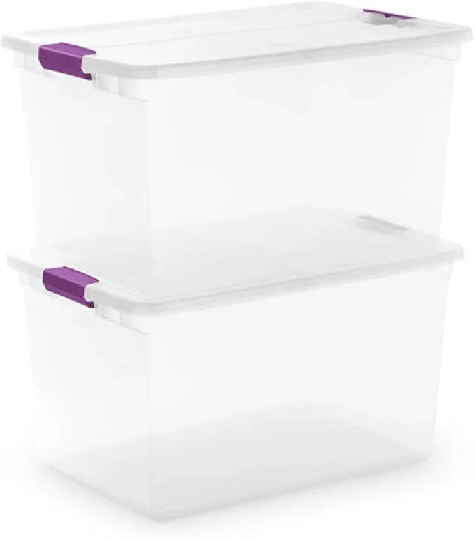 Sterilite 24-Pack 66 Quart ClearView Latch Box, Stackable Organizer Bins with Latching Lids - Clear Plastic Organization Containers for Closet, Bedroom, Shelving Units and Everyday Home Storage - NeatNest