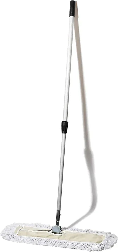 Commercial Dust Mop – 24 Inch Floor Sweeper for Hardwood, Reusable Cotton Mop Head, Extendable Handle, Dry Mop for Floor Cleaning & Janitorial Supplies - NeatNest