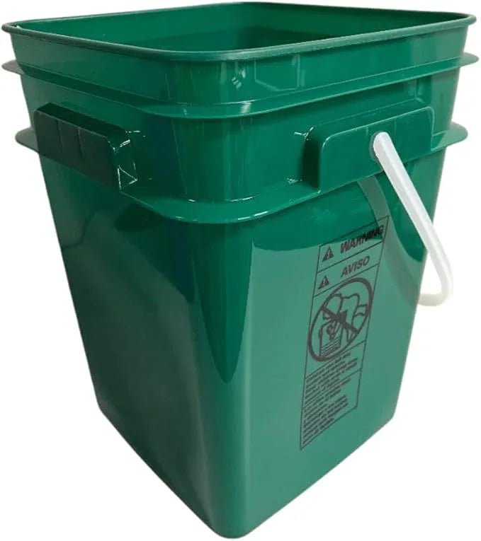 House Naturals 4 Gallon Square Food Grade Bucket Pail with Plastic Handles and Lid (Pack of 3) Made in USA containers (Yellow/Purple/Dark Green) - NeatNest