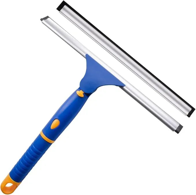 ITTAHO Swivel Shower Squeegee for Glass Doors, All-Purpose Anti-Slip Window Squeegee with 2 Blades, Window Cleaner Tool Bathroom Squeegee for Shower Doors, Tile Shower Walls,Mirrors,Car Windshields - NeatNest