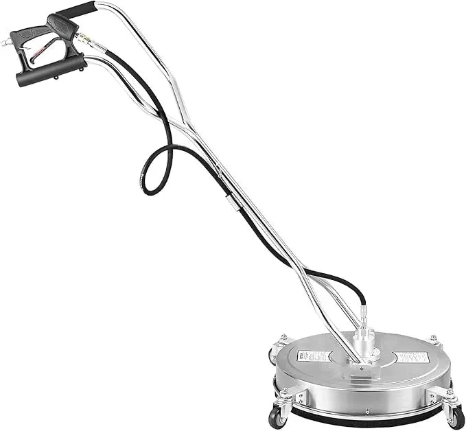 VEVOR 20" Pressure Washer Surface Cleaner, Stainless Steel Pressure Washer Attachments with 4 Wheels, 4000 Max PSI, 3/8 Quick Connector, 2 Spray Nozzles, Dual Handle, for Concrete, Patio, Sidewalk - NeatNest