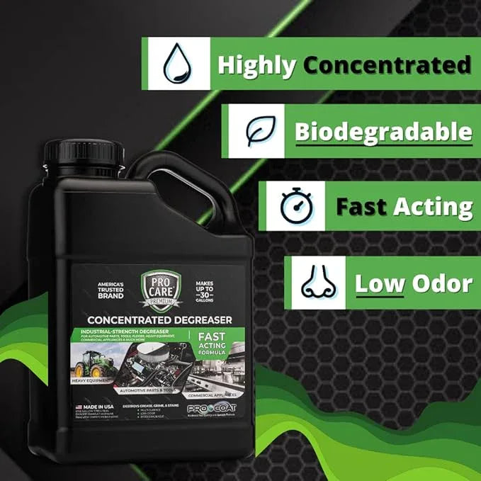 Procare - Degreaser Concentrate - Tool, Shop Floor, Engine & Commercial Kitchen Cleaner - Cleaning Supplies - Degreaser - Made in the USA (1 Gallon) - NeatNest
