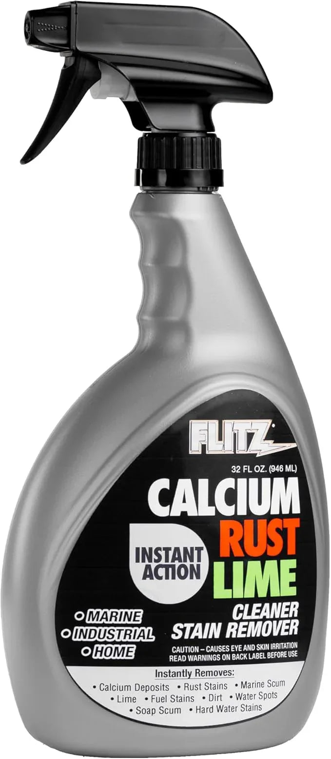 Flitz Calcium, Rust, & Lime Remover - 32oz Bottle of USA-Made Limescale Remover for Toilets, Showers, and More - Powerful Spray that Instantly Eliminates Tarnish, Grease, and Other Grime (1 Pack) - NeatNest