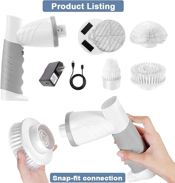 Electric Spin Scrubber, IEZFIX Electric Cleaning Brush Bathroom Shower Scrubbing Cleaner Brush Power Scrubber Cordless with 4 Replaceable Brush Heads for Bathtub, Tile, Floor, Toilet, Kitchen - Blue - NeatNest