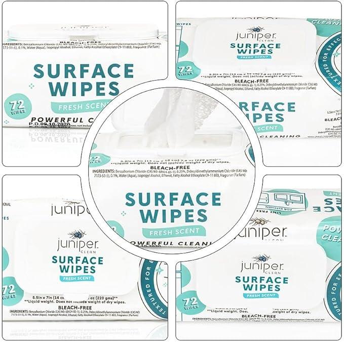 24 Pack Surface Cleaning Wipes Bleach Free, All-Purpose Cleaner for Bathroom, Kitchen, Office, 1728 Count Soft Flow, Fresh Scent, Bleach Free, Lint Free, Durable - NeatNest