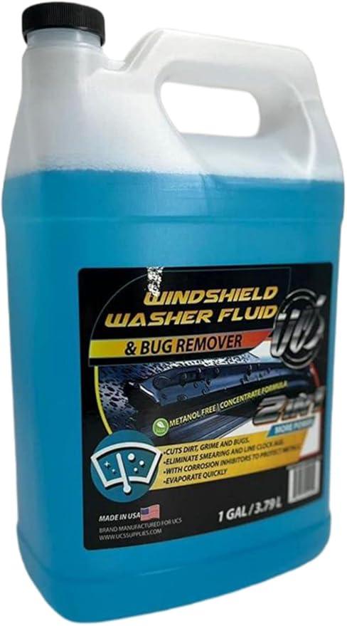 UCS 2-in-1 Windshield Washer Fluid 2-Pack (1 Gallon Each, 256 fl oz Total) – Ready to Use, Streak-Free Formula, All-Weather Cleaning, Removes Bugs, Dirt & Road Grime – Premium Windshield Cleaner - NeatNest