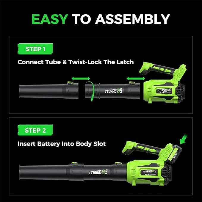 Leaf Blower Cordless - 650CFM Brushless Motor Leaf Blower with 6-Speed Control & Ergonomic Handle - Includes 2 x 5.0Ah Batteries & Fast Charger - Blowers for Lawn Care, Yard, Patio, Leaves, Snow, Dust - NeatNest