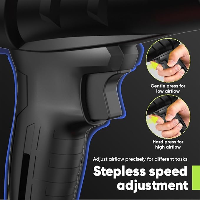 Leaf Blower Cordless with Battery and Charger,21V Electric Handheld Leaf Blower, 950000RPM Powerful Fan with Adjustable Speed, Lightweight Blower for Patio, Lawn, Blowing Leaves and Snow(Black)