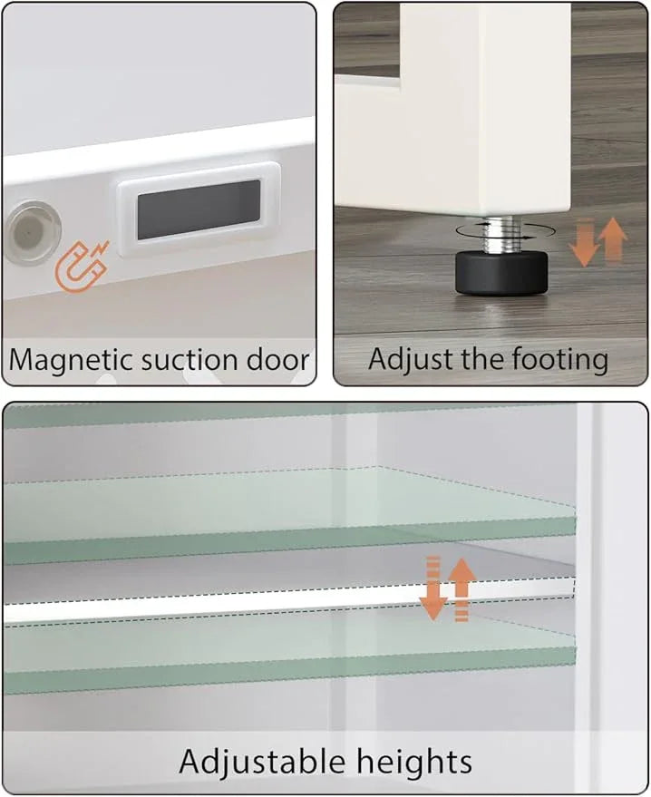 LEYNOT Metal Storage Cabinet with Adjustable Shelves, 42.52" H Freestanding Organizer for Pantry, Kitchen, Bathroom & Laundry Room, Strong & Rust-Resistant, Easy Assembly (White) - NeatNest
