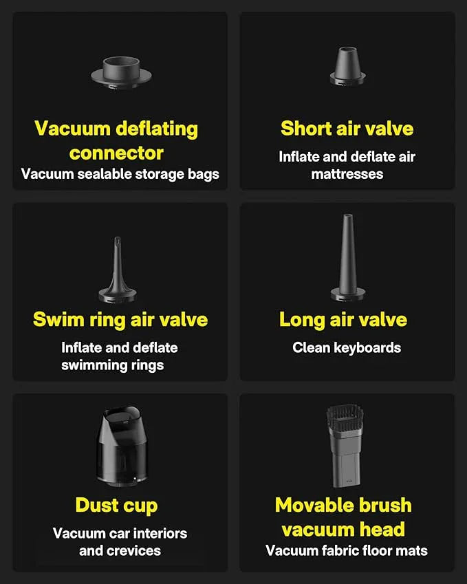 HOTO Handheld Vacuum Cleaner Cordless, Desk Vacuum Cleaner Compressed Electric Air Duster 15000Pa Suction, 4-in-1 Portable Vortex Vacuum Dust Buster Air Blower for Computer, Keyboard - NeatNest