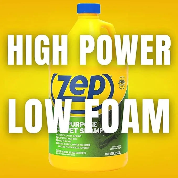 Zep All-Purpose Carpet Shampoo Concentrate Cleaner - 1 Gallon (Case of 2) ZUCEC128 - Professional Formula Removes Dirt and Stains - NeatNest