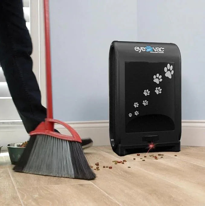 EyeVac Pet Touchless Vacuum Automatic Dustpan - Ultra Fast & Powerful - Great for Sweeping Cat Dog Pet Hair Food Dirt Kitchen, Corded Canister Vacuum, Bagless, Automatic Sensors, 1400 Watt (Black) - NeatNest