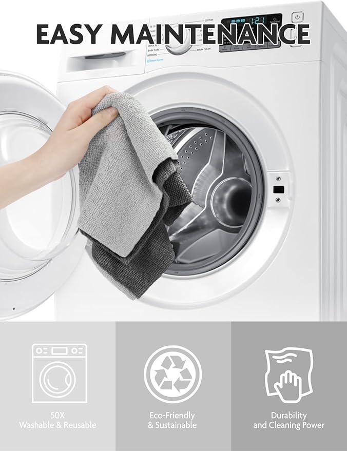 Fantasticlean Microfiber Cleaning Cloth Roll -30 Pack, Tear Away Microfiber Towels, 12" x 12", Reusable, Washable, Scratch Free, Ultra Absorbent for Car, Home Supplies (DimGray) - NeatNest