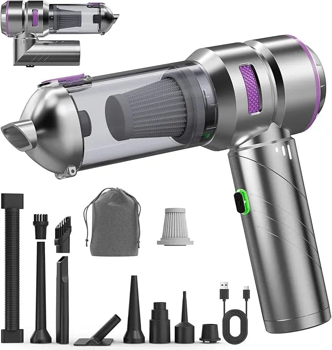 Car Vacuum - Foldable Mini Handheld Vacuum Cordless with Brushless Motor, 4-in-1 22000PA High Power Portable Rechargeable Vacuum Cleaner & Air Blower & Duster & Pump for Home, Pet, Office - NeatNest