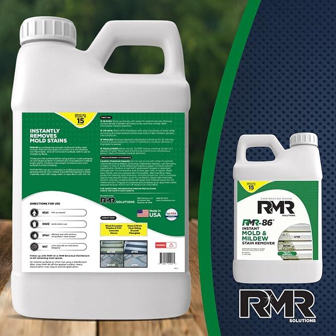 RMR-86 Instant Mold Stain and Mildew Stain Remover Spray - Scrub Free Formula, 2.5 Gallon (320 Fl Oz) - NeatNest