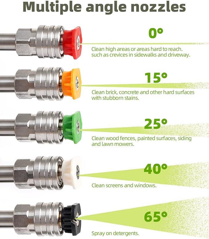 Foam Cannon For Pressure Washer Gun With Dual Connector, Car Wash Foam Gun Accessory, Garden Carwash Dual Purpose Switch High Pressure Foam Canon, Soap Sprayer Cleaning Kit, Power Washer Spray Nozzles - NeatNest
