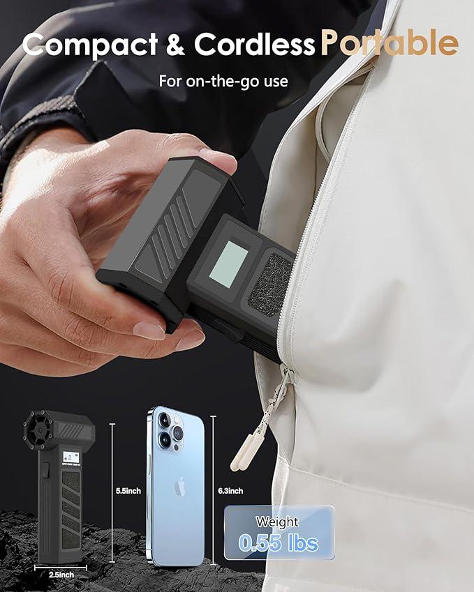 Electric Air Duster - OVVGO Compressed Air Duster Cordless Air Blower Rechargeable, 130000RPM 4-Gear Adjustable Dust Blower with LED Light Portable Duster for Cleaning Computer Keyboard Car Outdoor - NeatNest