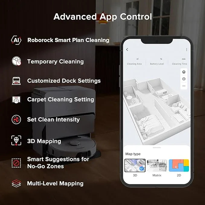 roborock S8 Max Ultra Robot Vacuum and Mop, All-in-One Dock, PreciSense LiDAR Navigation, Smart Dirt Detection, Self-Emptying, 8000Pa Suction for Various Floors, 20mm Auto Lifting for Carpet, White - NeatNest
