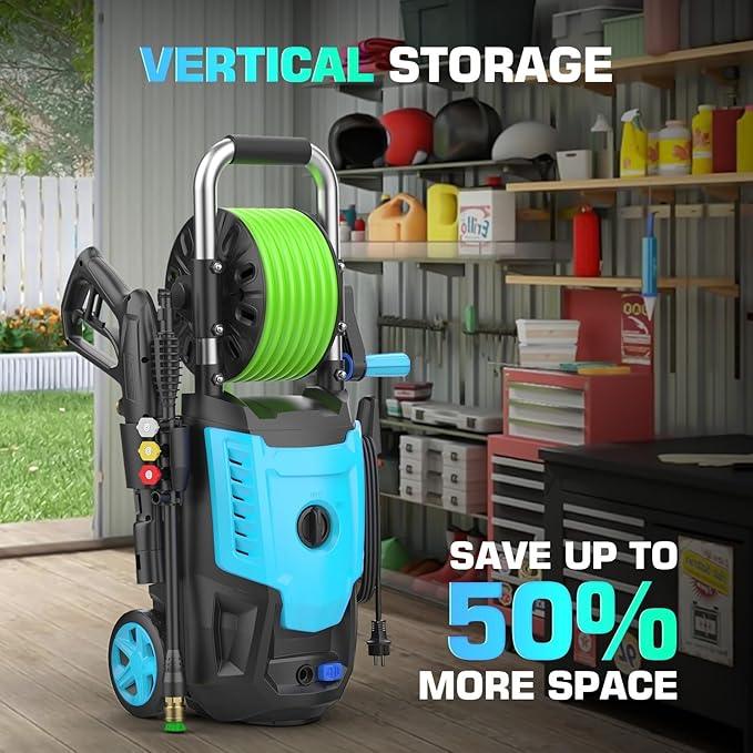 Professional Electric Pressure Washer 4800PSI, 4.0GPM Portable Power Washer with 4 QC Nozzles and Soap Bottle, Washer Machine for Cars/Home/Driveways/Patios/Decks/Fences (Blue) - NeatNest