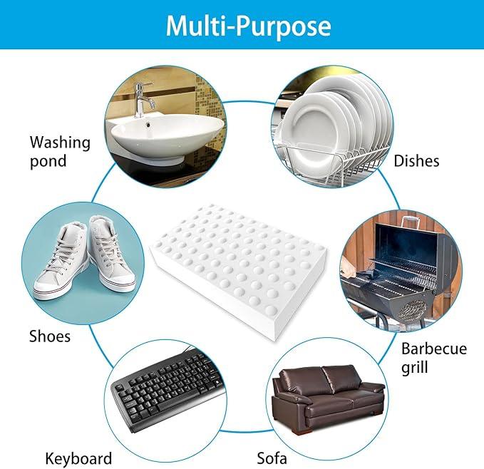 Magic Sponge Erasers, 100 Pack 2X Density Stronger Melamine Sponge Foam Pads, Multi-Functional Household Cleaning Cleaner for Kitchen, Bathroom, Bathtub, Sink, Wall Cleaner - NeatNest