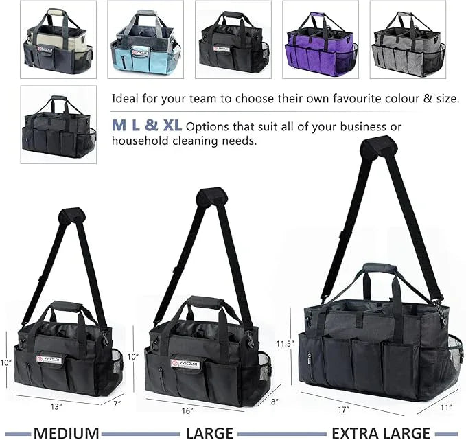 Large Cleaning Caddy for Cleaning Suppliers Organizer,15" Storage Organizer for House Clean Essential, Wearable Cleaing Bag, Storage Caddy for Housekeeping - NeatNest
