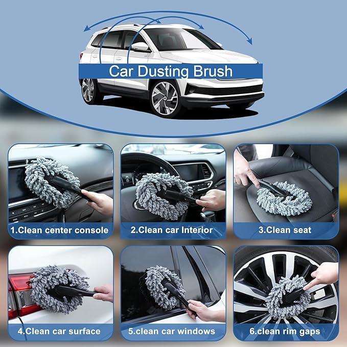 Viewsun Windshield Cleaner Tool, 15Pcs Car Interior Cleaning Kit, Detailing Kit Cleaner, Detailing Brush, Cleaning Gel, Inside Cleaning Supplies Accessories for Trucks, SUVs, RVs Window - NeatNest