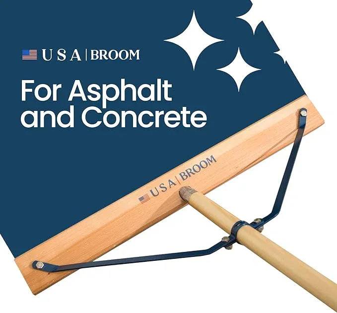 4 Pack Bundle - 36" Heavy Duty Outdoor Push Broom with 60" Handle. Ideal for Asphalt, Concrete & Heavy Debris. Durable American Made Steel Brackets-Stainless Steel Hardware. No Plastic. 100% USA Made. - NeatNest