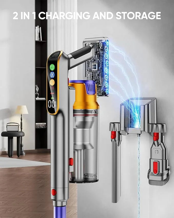 Cordless Vacuum Cleaner, 650W 55KPA 70Mins Vacuum Cleaners for Home, Stick Vacuum with 1.8L Cup, Anti-Tangle, 8-Stage Filter System, Green Light for Pet Hair, Carpet, Floor - NeatNest
