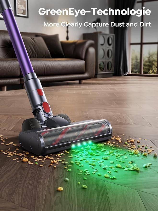 Cordless Vacuum Cleaner, 600W 50KPA 65 Mins Runtime Vacuum Cleaners for Home, Stick Vacuum with Self-Standing, Wall Mount Charging and Intelligent Auto Mode, Handheld Vacuum for Pet Hair/Carpet/Floor - NeatNest