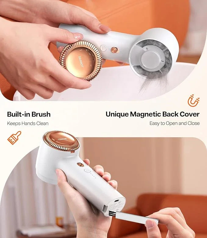 TORRAS Fabric Shaver Lint Remover, Rechargeable Electric 3-Speed Sweater Shaver Remove Fuzz, Pilling for Cashmere, Wool, Coat, Furniture, Clothes depiller with Replacement Blades, Pearl White - NeatNest