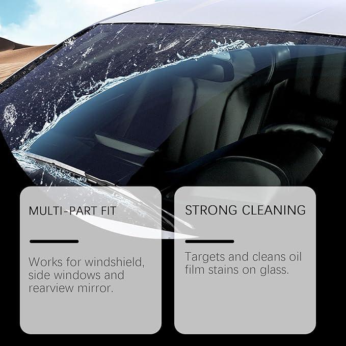 ClearVision 2.0 Car Glass Cleaning Kit, 2-Pack Glass Scrubber & 2 Microfiber Towels & 2 Refill Liquid, Universal Windshield Care Tool for Automotive Windows, Streak-Free Maintenance - NeatNest