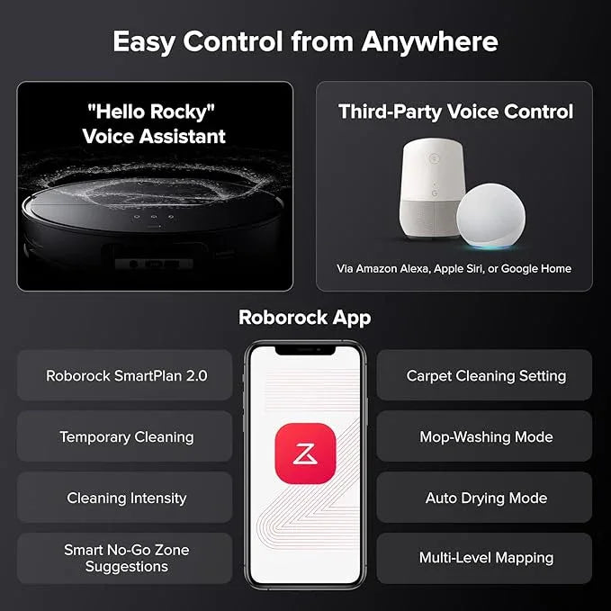 roborock Saros 10 Robot Vacuum and Mop, 22,000Pa Suction, AI Obstacle Avoidance, 3.14-inch Ultra Thin, Intelligent Dirt Detection, Zero Tangling Main Brush, Hot Water Mop & Dock Self Cleaning - NeatNest