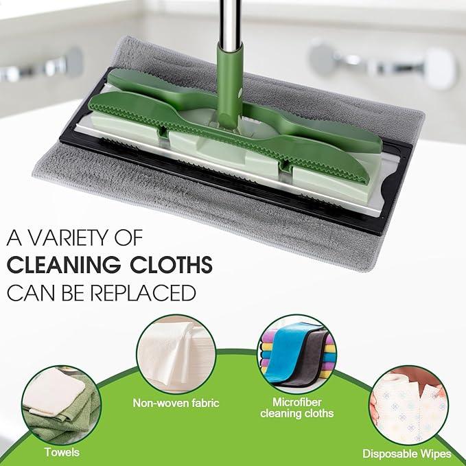 MASTERTOP Microfiber Mop - Flat Floor Mops Wet Dry Dust Mop with 4 Washable Pads & 52.4'' Stainless Steel Handle for Hardwood Laminate Tile Floor Cleaning - NeatNest