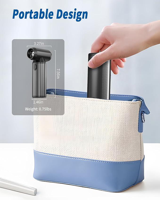 Electric Air Duster, 180000RPM Super Power Cordless Air Duster with LED Light, 3-Gear Adjustable Mini Blower with Fast Charging, Dust Blower for Cleaning Computer, Keyboard, Car, House and Outdoor - NeatNest