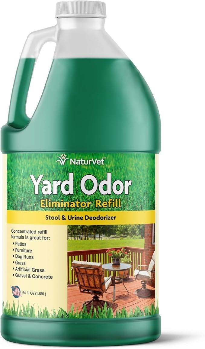 NaturVet - Yard Odor Eliminator - Eliminate Stool and Urine Odors from Lawn and Yard - Designed for Use on Grass, Plants, Patios, Gravel, Concrete & More - 64 oz Refill - NeatNest