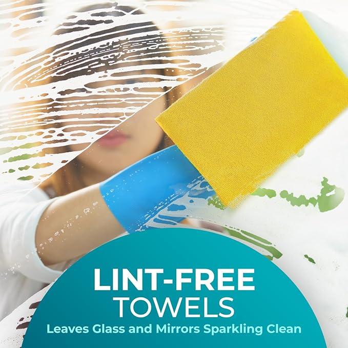 HELOMOR 100 Pack Microfiber Cleaning Cloth Roll - Tear Away Reusable Paper Towels Washable, 11.8" Ultra Absorbent Cleaning Supplies for Housekeeping, Rags Microfiber Towel, Lint Free Cloth Value Pack - NeatNest