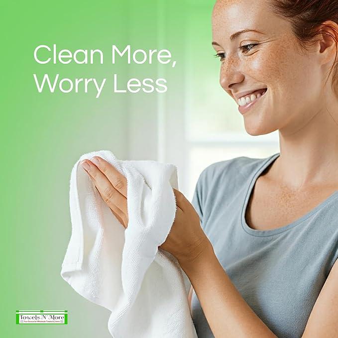 Towels N More 24 Pack 16x19 Bar Mop Towels White Absorbent Cotton Kitchen Towels - Quick Drying Towels - for Home, Restaurant, Bar Glass Cleaning Towels, Chef/Cook Etc. 30 oz - NeatNest