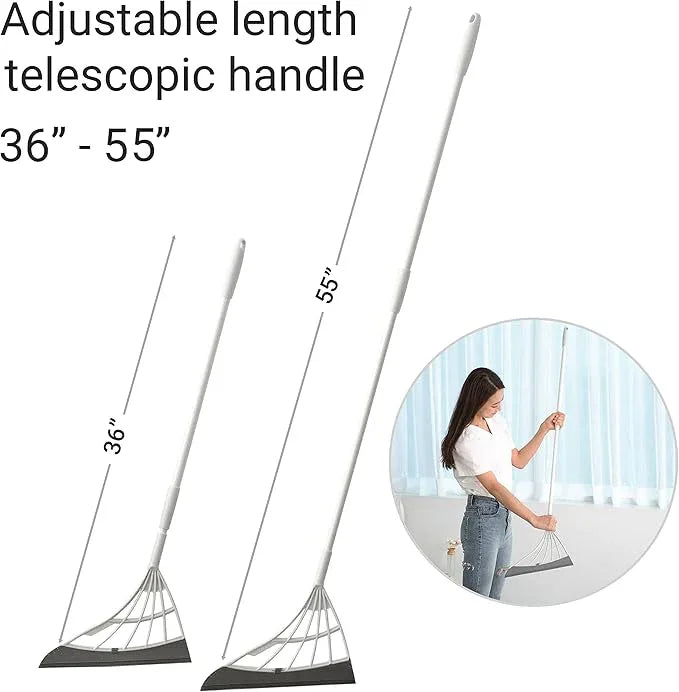 Original Broombi - All-Surface Silicone Broom, Squeegee, Pet Hair Remover - Smart Broom for Indoor Cleaning - Cleans Glass, Fine Dust, Hair, Liquids - for Smooth Floors, Rugs, Windows (Grey) - NeatNest