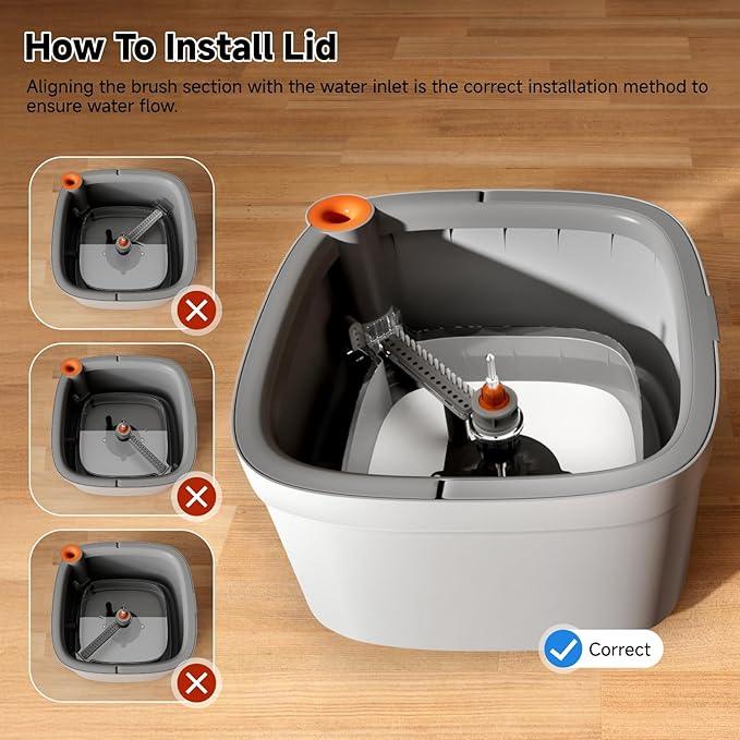 Mop and Bucket Set, Spin Mop with Self Seperates Dirty Water System, Square Mops for Floor Deep-Cleaning, 360 Rotating Mop Head for Hardwood Tile Marble, Versatile Mops for Walls (Mop Set with 6 Pads) - NeatNest
