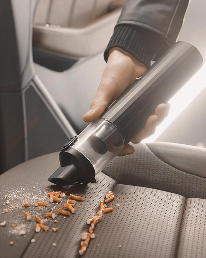Owleys Portable Handheld Car Vacuum Cleaner with HEPA & Stainless Steel Filter, 6000–16000PA Suction, 85000 RPM Motor, 40-Min Battery Life, Cordless Mini Vacuum for Car, Home, and Office - NeatNest