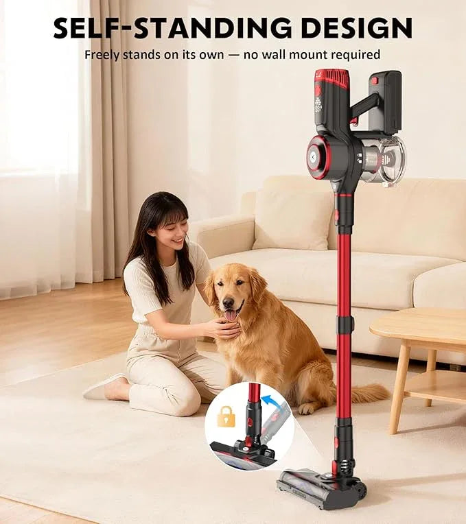 Cordless Vacuum Cleaner, 600W 50KPA Powerful Stick Vacuum with OLED Smart Display, 70Mins Runtime, Self-Standing & 1.8L Dust Cup, Vacuum Cleaners for Home/Hardwood Floor/Carpet/Pet Hair - NeatNest