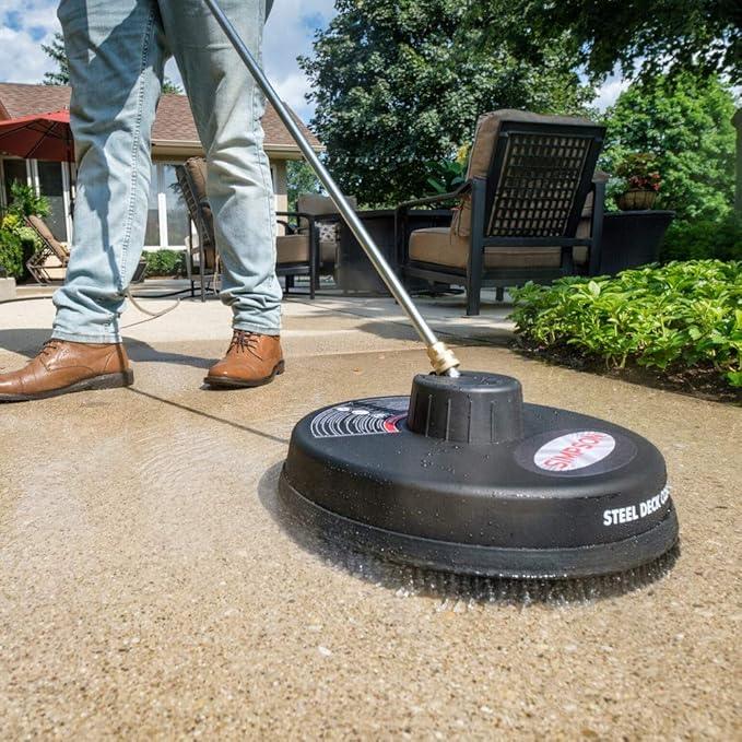 Simpson Cleaning 80165 Universal 15" Steel Pressure Washer Surface Cleaner for Cold Water Machines, 1/4" Quick Connection, Recommended Min 2200 PSI up to Max of 3700 PSI, Black - NeatNest