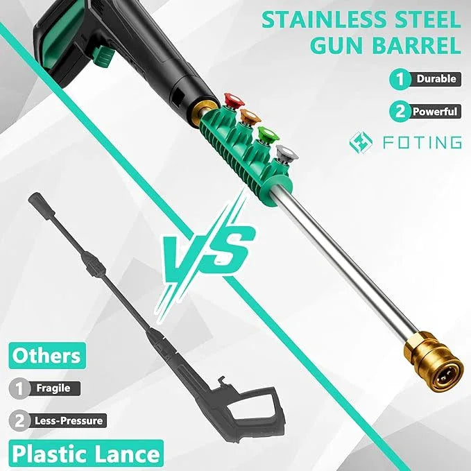 2025Upgraded Pressure Washer 5000PSI with Adjustable Touch Screen 8 Level, 34" Tall, 4 Quick Connect Nozzles,Inlet Hose&Filter&500mlFoam Cannon for Cars/Fences/Driveways/Home Cleaning,Green - NeatNest