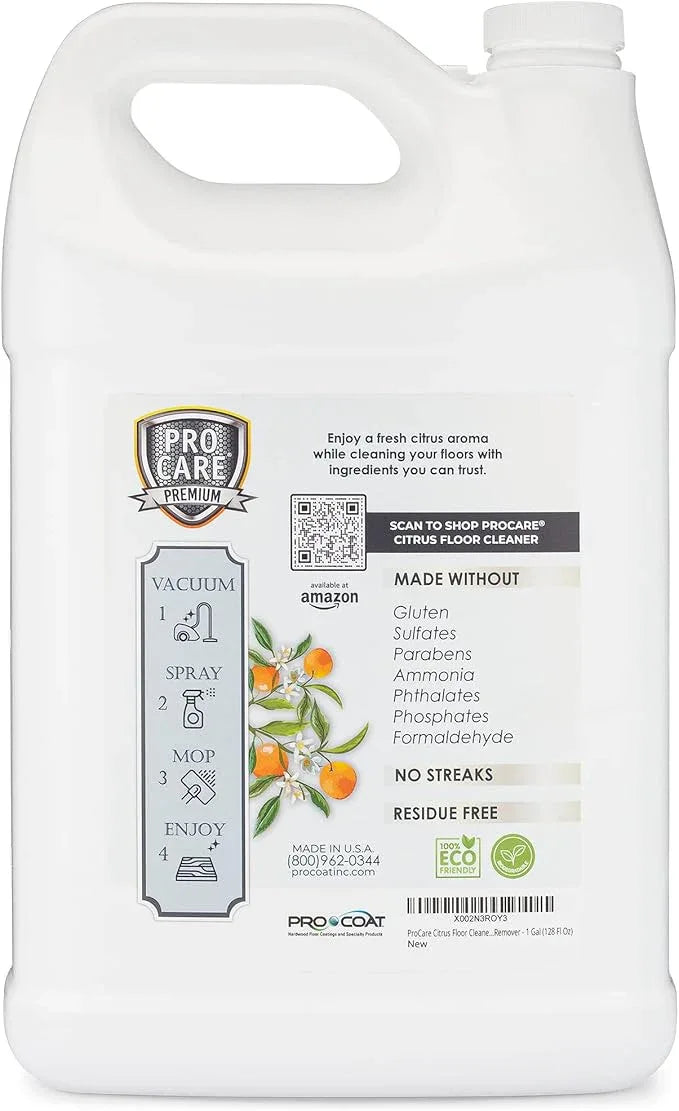 ProCare Floor Cleaner (Made in USA) | Tile, Stone, Laminate, Vinyl & Natural Wood Floor Cleaner for Mopping, Household Supplies, Cleaning Solution with Citrus Aroma - 1 Gal (128 Fl Oz) - NeatNest