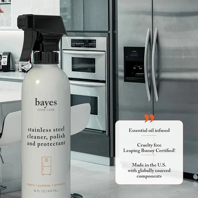 Bayes High-Performance Stainless Steel Cleaner Spray, Polish, and Protectant - Indoor & Outdoor Stainless Cleaner - Stainless Steel Sink Cleaner 16oz - NeatNest